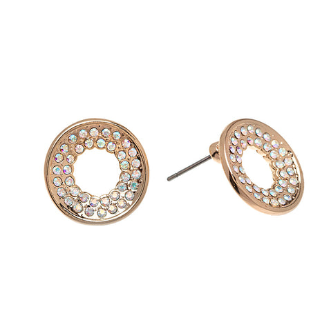 Swarovski AB Crystal Circle Stud Earrings