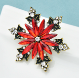 Vintage Crystal Snowflake Brooch