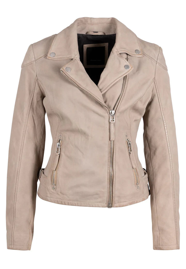 MANTEAU CUIR FEMME - KARYN - Light Grey