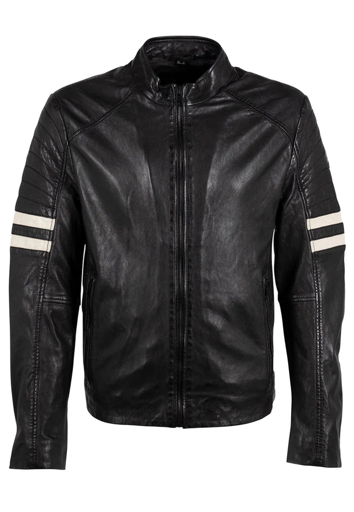 MANTEAU CUIR HOMME - PETER - Black