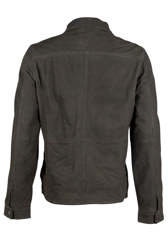 MANTEAU CUIR HOMME - SEDRO- Khaki