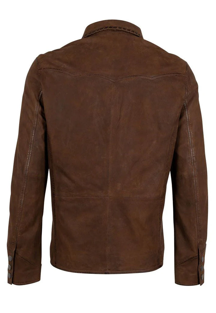 MANTEAU CUIR HOMME - WOODLY - Brown