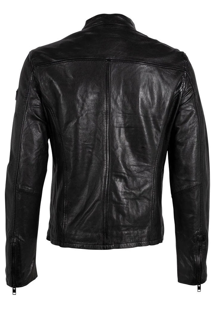 MANTEAU CUIR HOMME - JON - Black