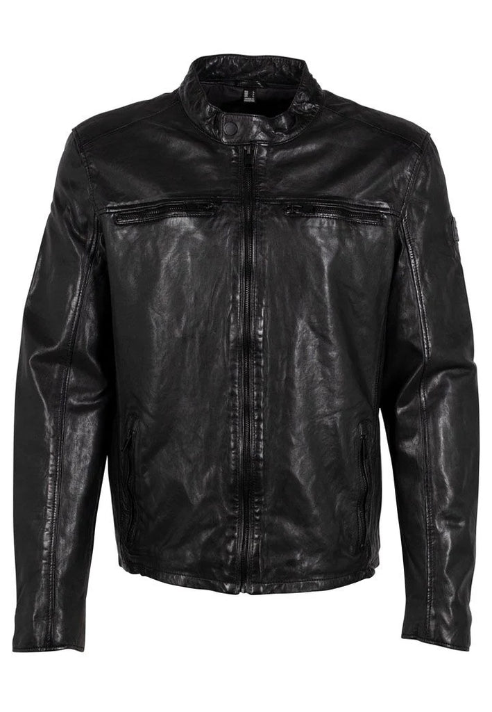 MANTEAU CUIR HOMME - JON - Black