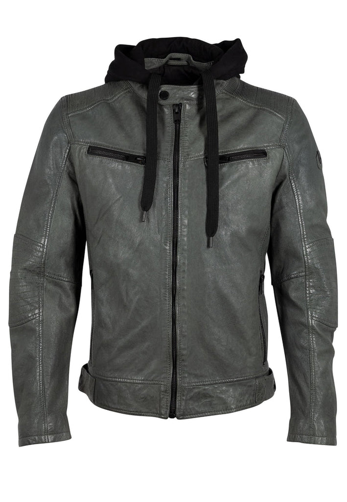 MANTEAU CUIR HOMME - KAYTO - Dark Sage