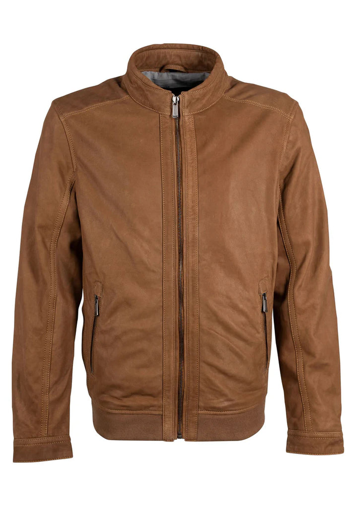 MANTEAU CUIR HOMME - MELOW - Whisky