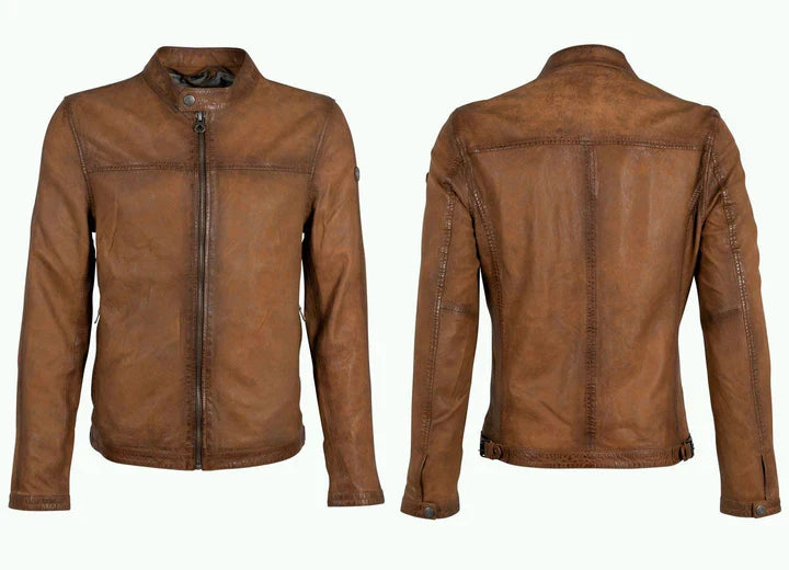 MANTEAU CUIR HOMME - HIET - Whisky