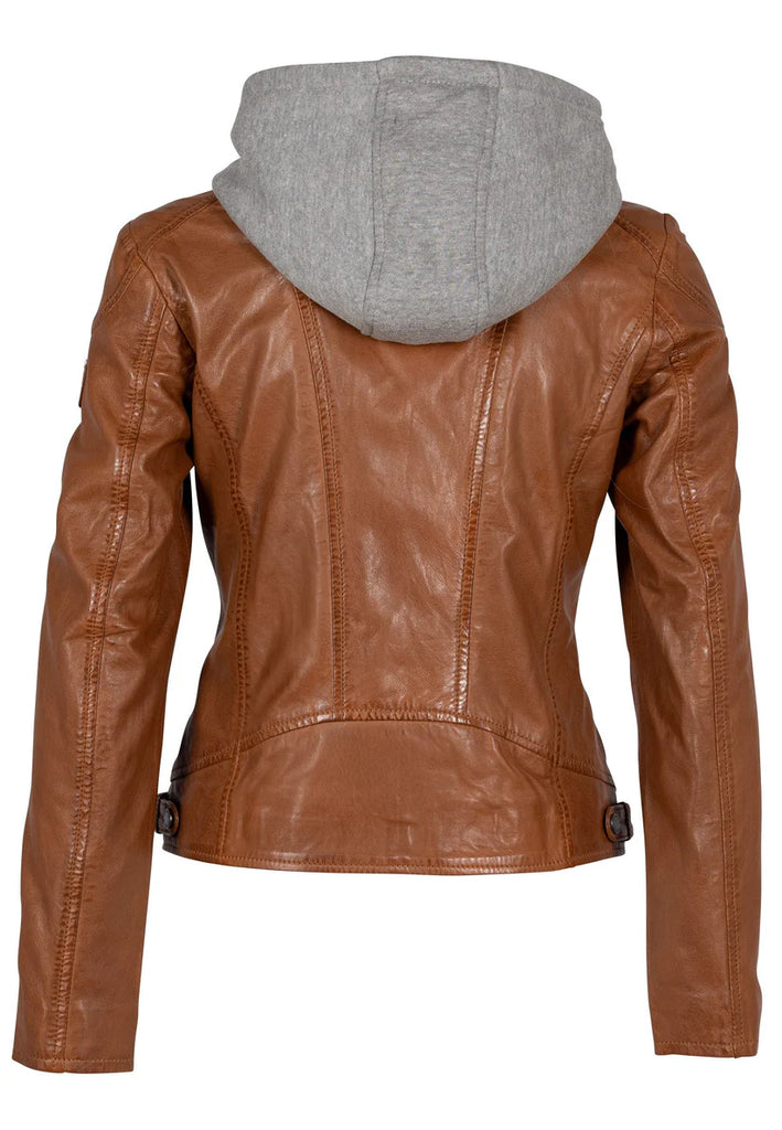 MANTEAU CUIR FEMME - ALLICE - Cognac