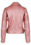 MANTEAU CUIR FEMME - SOFIA - Rose Metallic