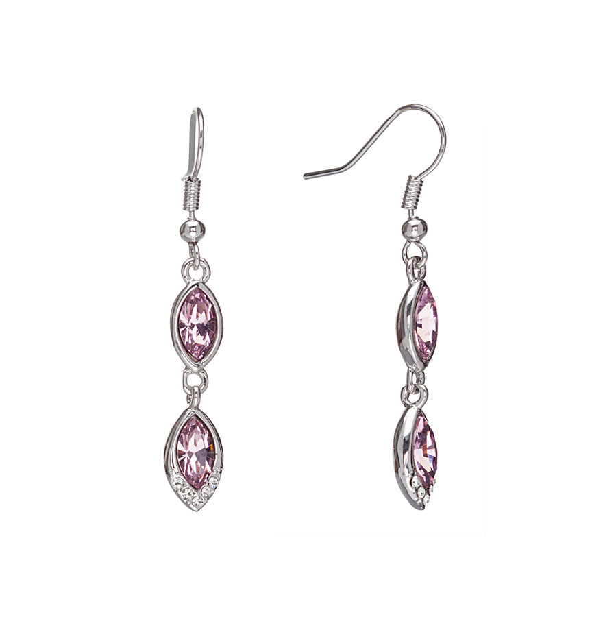 Vintage Rose Swarovski Marquise Drop Earrings