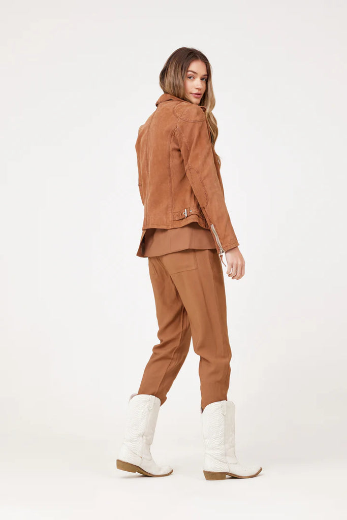 MANTEAU CUIR FEMME - KARYN - Cognac