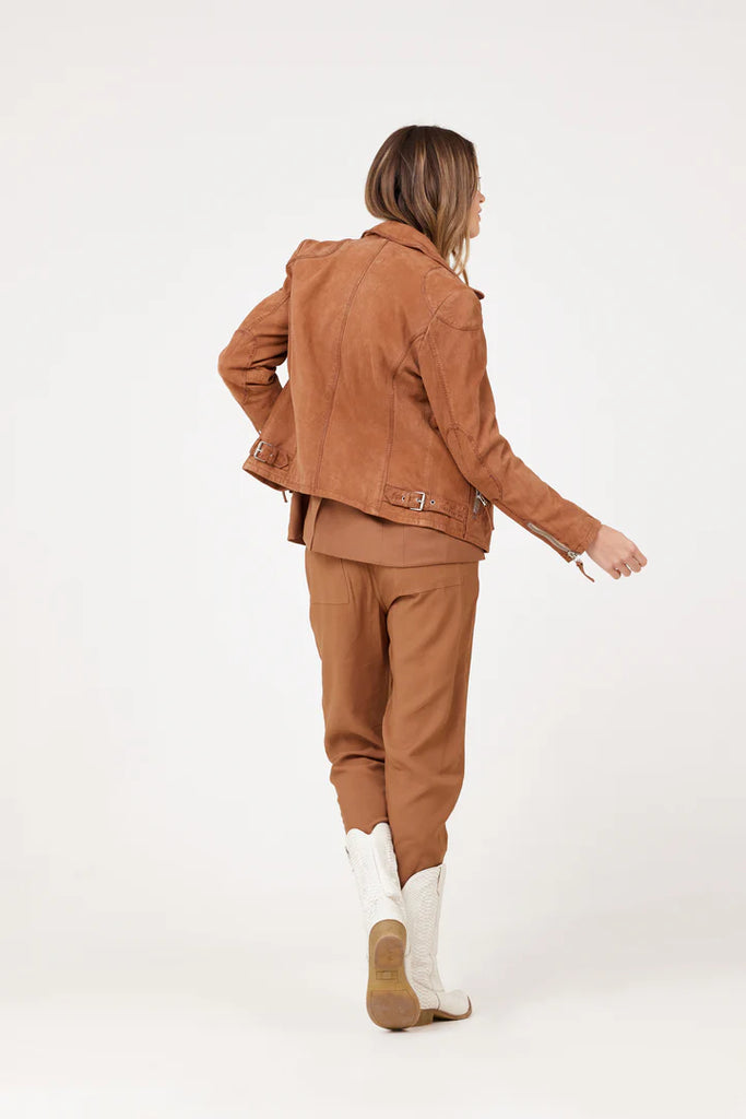 MANTEAU CUIR FEMME - KARYN - Cognac