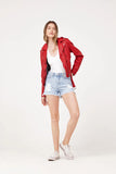 MANTEAU CUIR FEMME - WILD - Lipstick Red