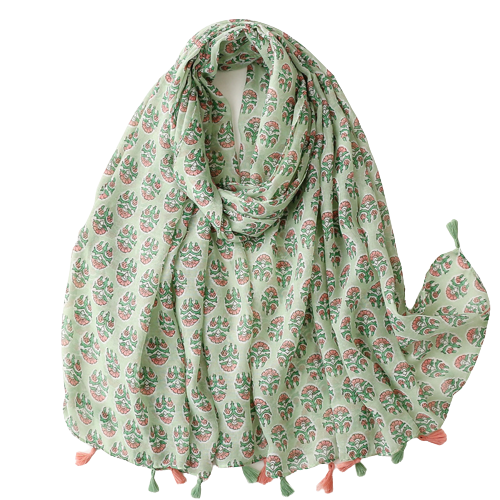 Green Flower Scarf