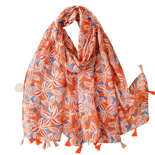 Orange Flower Scarf