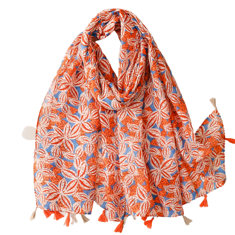 Orange Flower Scarf