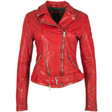 MANTEAU CUIR FEMME - WILD - Lipstick Red