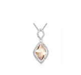 Diamond-Cut Pendant Necklace With Swarovski Crystals