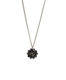 Silvertone Round Cluster Ball Pendant Necklace with Swarovski Crystals