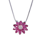 Limited Edition - Rose Swarovski Crystal Flower Pendant Necklace