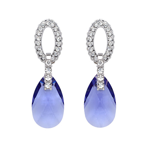 Tanzanite Swarovski Drop Earring