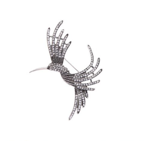 Crystal Flying Bird Brooch