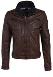 MANTEAU CUIR HOMME - BAIN - Dark Wood