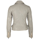 MANTEAU CUIR FEMME - SOFIA - Light Grey